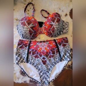 Plus Size Bikini By Swim Suits For All Tribal Print Bikini Set